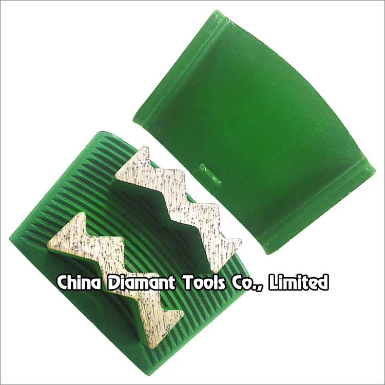 EZ change diamond grinding shoes for HTC floor grinders mountain shape segments