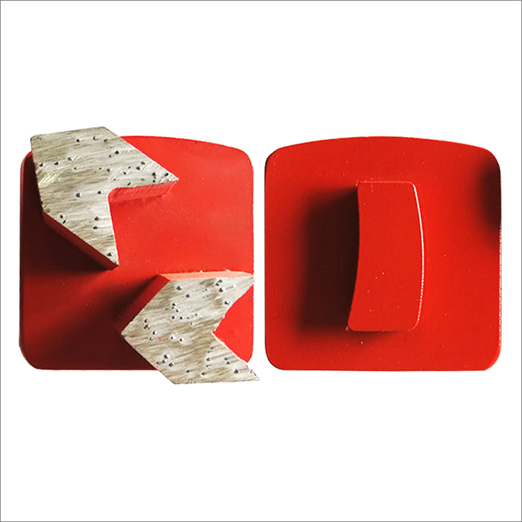 Diamond grinding shoes for Klindex floor grinder arrow shape segments