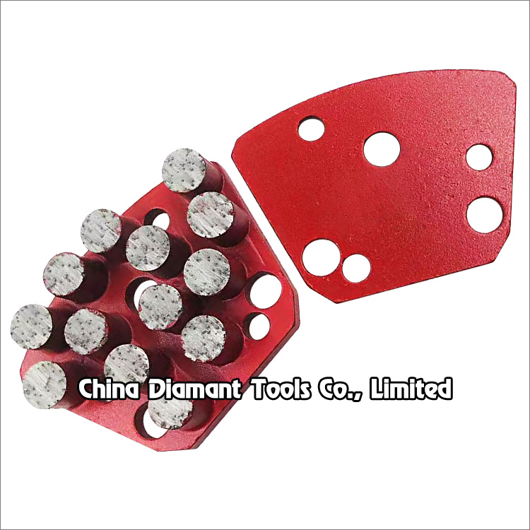 Trapezoid diamond grinding shoes concrete floor polishing pads