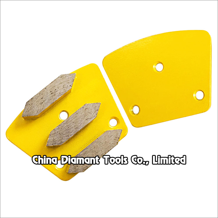 Trapezoid diamond grinding shoes concrete floor polishing pads