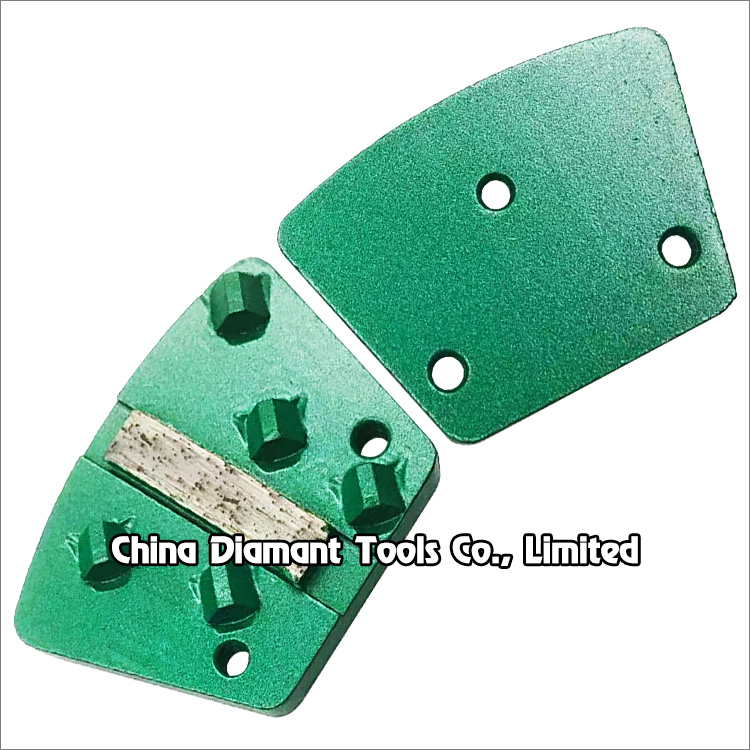 Trapezoid PCD diamond grinding shoe concrete floor polishing pad