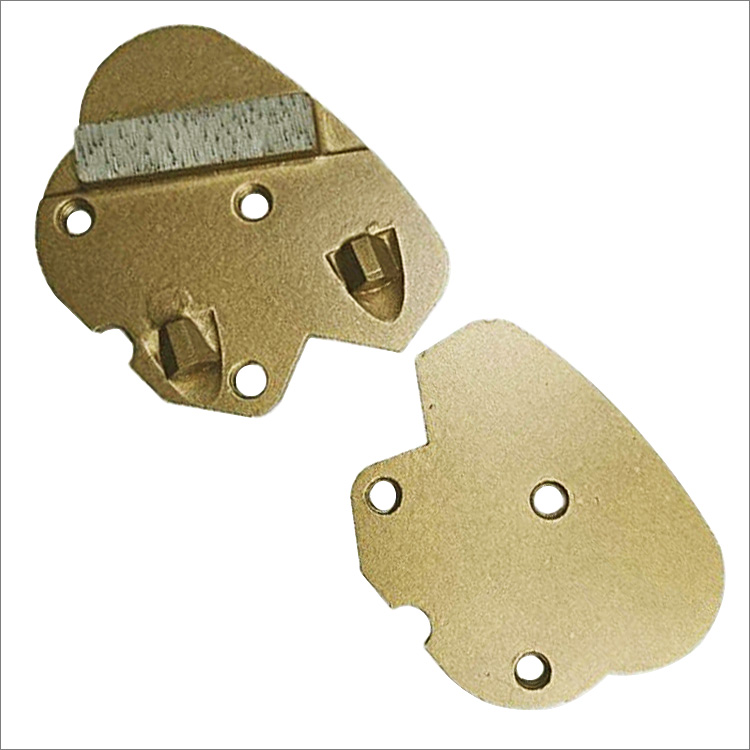 PCD diamond grinding shoes for Airtec floor grinders - 2 reverse quarter PCD 1 metal bond diamond segment